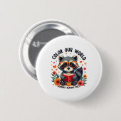 Kleur Ons Wereld Zomer Leesprogramma 2025 Grappig Ronde Button 5,7 Cm (Voorkant /achterkant)