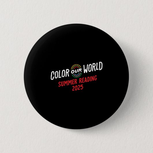 Kleur Ons Wereld Zomer Leesprogramma 2025 Grappig Ronde Button 5,7 Cm (Voorkant)