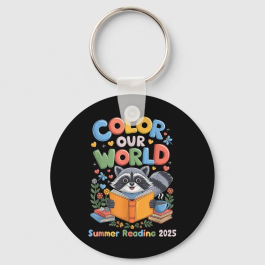 Kleur Ons Wereld Zomer Leesprogramma 2025 Grappig Sleutelhanger (Voorkant)