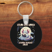 Kleur Ons Wereld Zomer Leesprogramma 2025 Grappig Sleutelhanger (Voorkant)