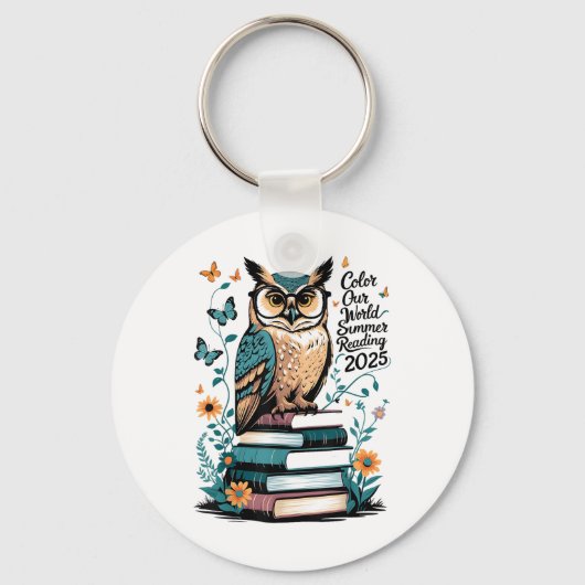 Kleur Ons Wereld Zomer Leesprogramma 2025 Uil _1 Sleutelhanger (Voorkant)