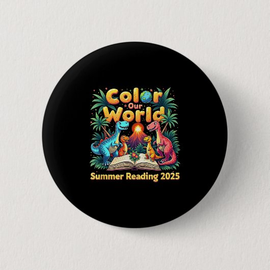 Kleur Ons Wereld Zomer Leesprogramma Rainbow 202 Ronde Button 5,7 Cm (Voorkant)