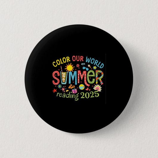 Kleur onze Wereld Zomer 2025 Zomer Leesprogramma Ronde Button 5,7 Cm (Voorkant)