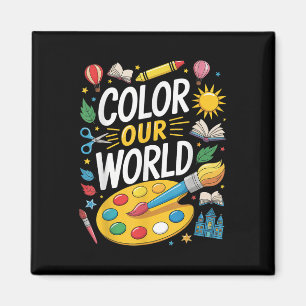 Kleur Onze Wereld Zomer Lezen 2025 Art Painting B Magneet