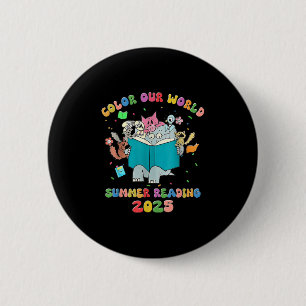 Kleur Onze Wereld Zomer Lezen 2025 Librarian Boek Ronde Button 5,7 Cm