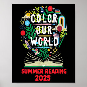 Kleur onze wereld zomer lezen kunst en creativitei poster