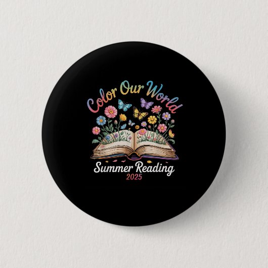 Kleur onze wereld zomerlezen 2025 ronde button 5,7 cm (Voorkant)