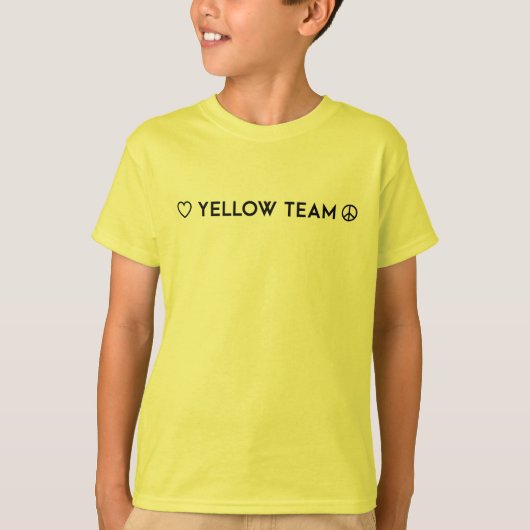 Kleur Oorlog Geel Team Shirt (Voorkant)