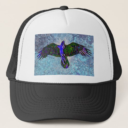 Kleur op blauw trucker pet (Voorkant)