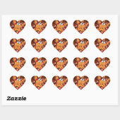 Kleur op de loop hart sticker (Vel)
