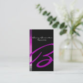 Kleur op de zijkant Monogram Fuschia Visitekaartje (Staand voorkant)