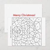 Kleur op nummer feestdagenkaart (Voorkant / Achterkant)