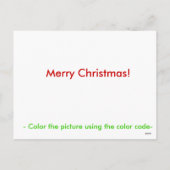 Kleur op nummer feestdagenkaart (Achterkant)