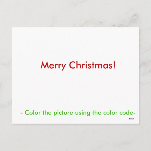 Kleur op nummer feestdagenkaart (Achterkant)