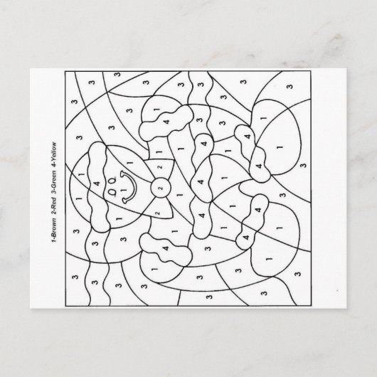 Kleur op nummer feestdagenkaart (Voorkant)