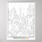 Kleur op nummer natuur voorjaarslandschap poster (Voorkant)