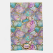 Kleur Opaal en vloeibaar goud Theedoek (Verticaal)