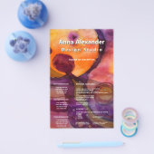 Kleur Oplopende Abstracte Aquarel Flyer (Enkel)