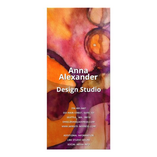 Kleur Oplopende Abstracte Aquarel Reclamekaart (Achterkant)