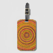 Kleur Oranje Mandala Originele Kunst  Bagagelabel (Voorkant (verticaal))