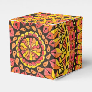 Kleur Oranje Mandala Originele Kunst Bedankdoosjes