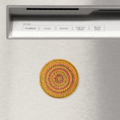 Kleur Oranje Mandala Originele Kunst Magneet (Insitu (Vaatwasser))