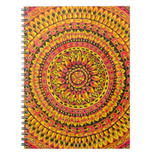 Kleur Oranje Mandala Originele Kunst  Notitieboek