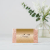 Kleur | Oranje marmertrim Visitekaartje (Staand voorkant)