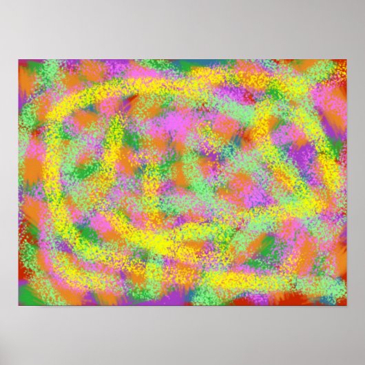 Kleur overal waar Abstracte digitale kunst Poster (Voorkant)
