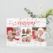 Kleur overeenkomende tekst PRETTIGE Feestdagen Gel Feestdagenkaart (Staand voorkant)