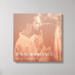 Kleur Overlay Custom Foto Nieuw Weds Gift Canvas Afdruk