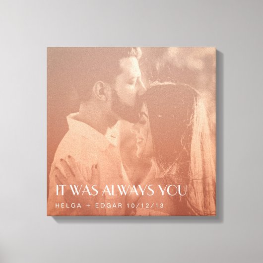 Kleur Overlay Custom Foto Nieuw Weds Gift Canvas Afdruk (Voorkant)