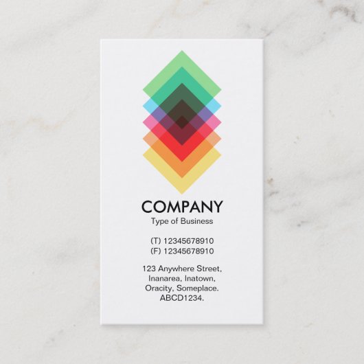 Kleur Overlay Diamonds Symbool/Logo Visitekaartje (Voorkant)