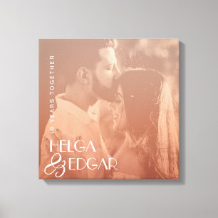 Kleur Overlay Stijlvolle Foto Jubileum Gift Canvas Afdruk