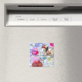 Kleur Paarse Gele Print gepersonaliseerd Magneet (Insitu (Vaatwasser))