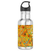 Kleur Pagina Aangepast wit monogram & citaat Waterfles (Voorkant)