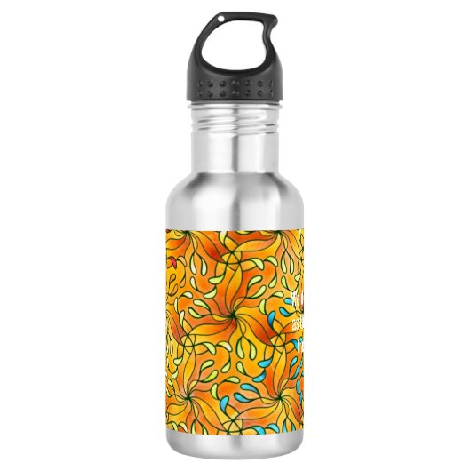 Kleur Pagina Aangepast wit monogram & citaat Waterfles (Voorkant)