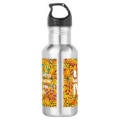 Kleur Pagina Aangepast wit monogram & citaat Waterfles (Achterkant)