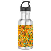 Kleur Pagina Aangepast zwart monogram & citaat Waterfles (Voorkant)