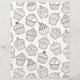 Kleur pagina Cupcake Party scrapbook paper