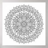Kleur Pagina Daisy Mandala Poster (Voorkant)