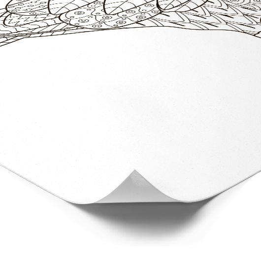 Kleur Pagina Fancy duif Poster (Hoek)