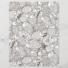 Kleur pagina Funny Fish Scrapbook Paper
