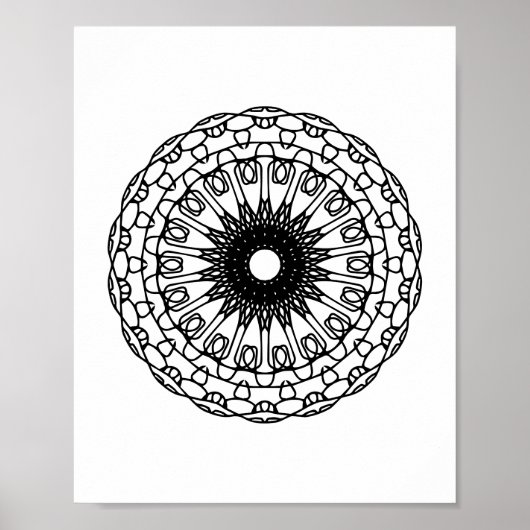 Kleur Pagina Mandala DIY Wall Art Poster (Voorkant)