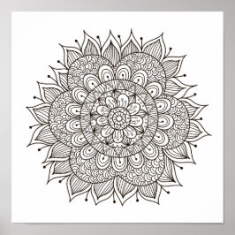 Kleur Pagina Paarpad Mandala Poster