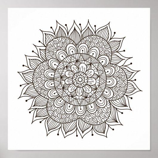 Kleur Pagina Paarpad Mandala Poster (Voorkant)