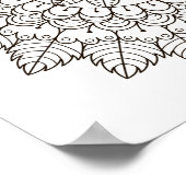 Kleur Pagina Poster Leaf Petal Mandala (Hoek)