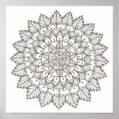 Kleur Pagina Poster Leaf Petal Mandala (Voorkant)