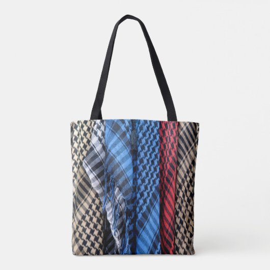 Kleur Palestinian Keffiyeh Tote Bag (Achterkant)