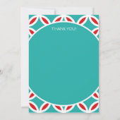 KLEUR PALET: turkoois, blauwgroen, aqua blauw, roo Bedankkaart (Achterkant)